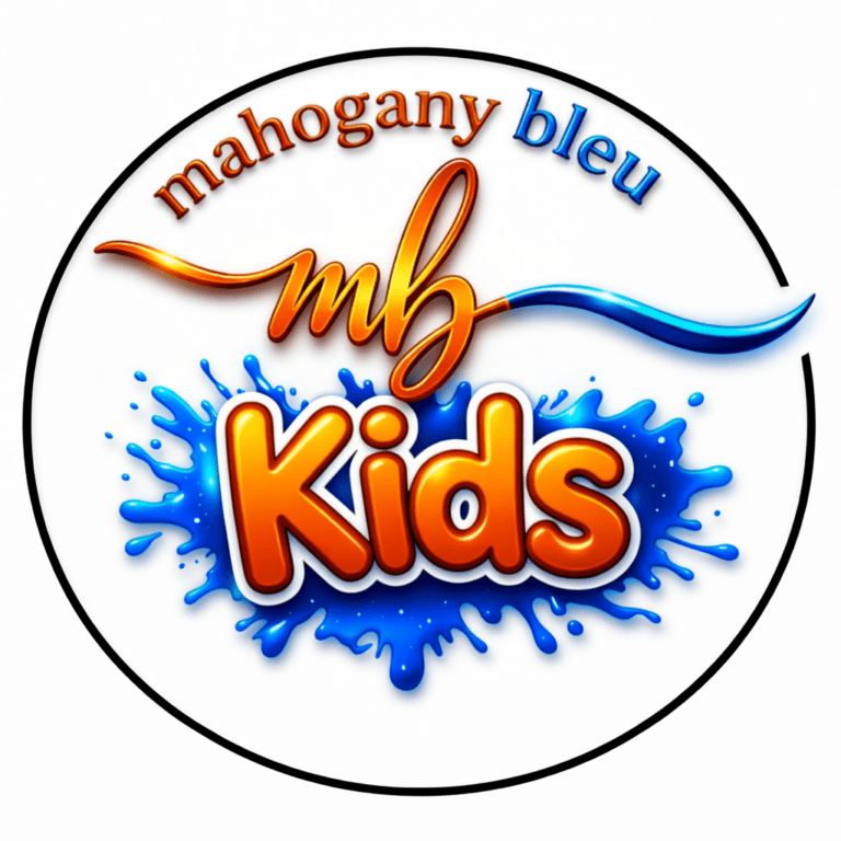 Mahogany Bleu MB Kids colorful splash logo